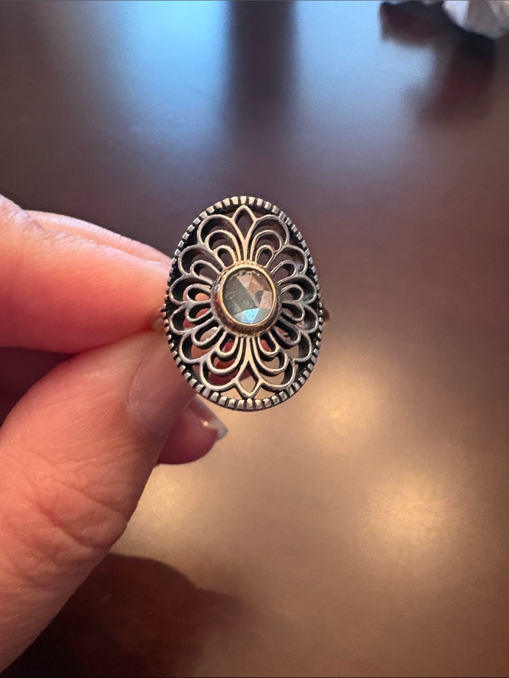 Retired Pandora vintage allure two tone ring size 56